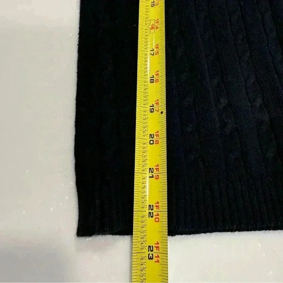525 America Revolve Brand Women’s Cable Knit Polo Sweater Size M Black - Picture 6 of 7